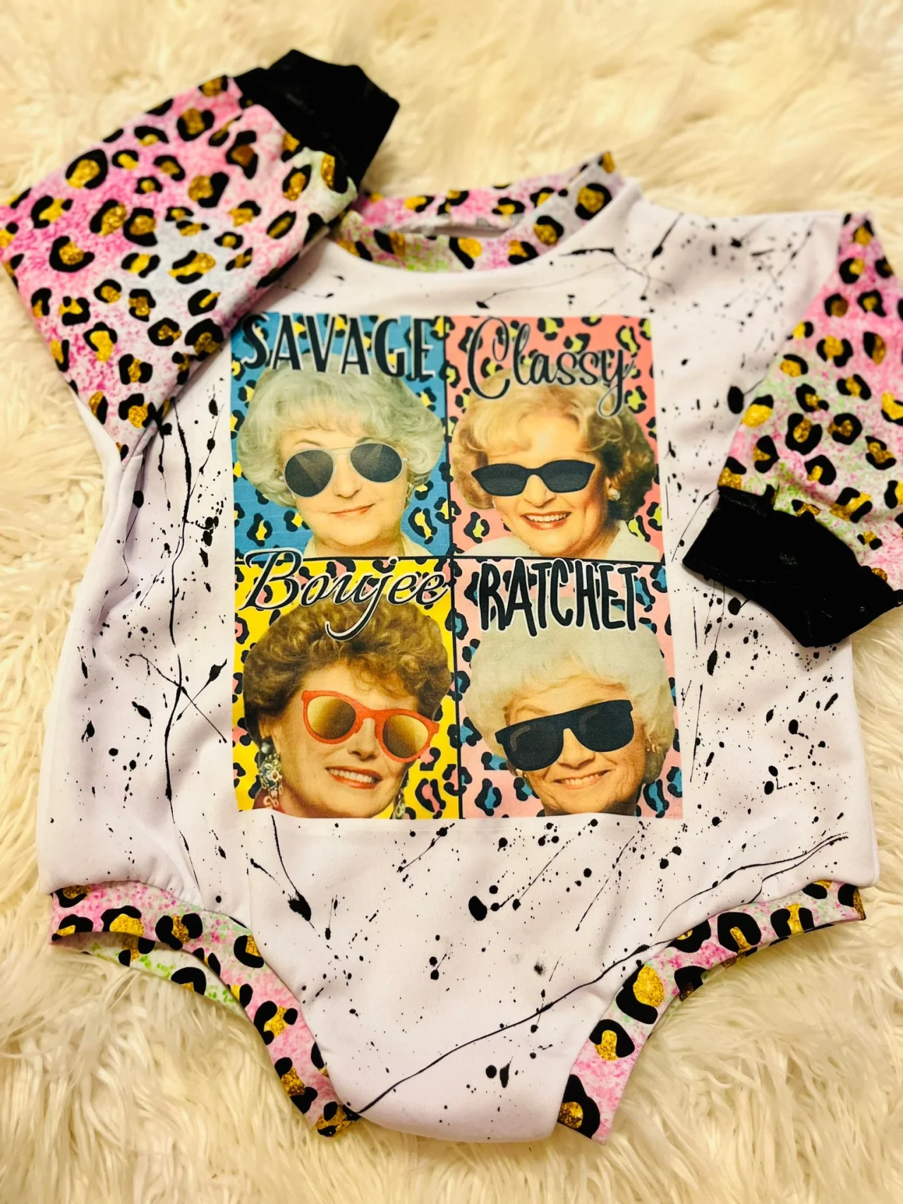 Deadline  Feb 20 long sleeves leopard friends girls romper