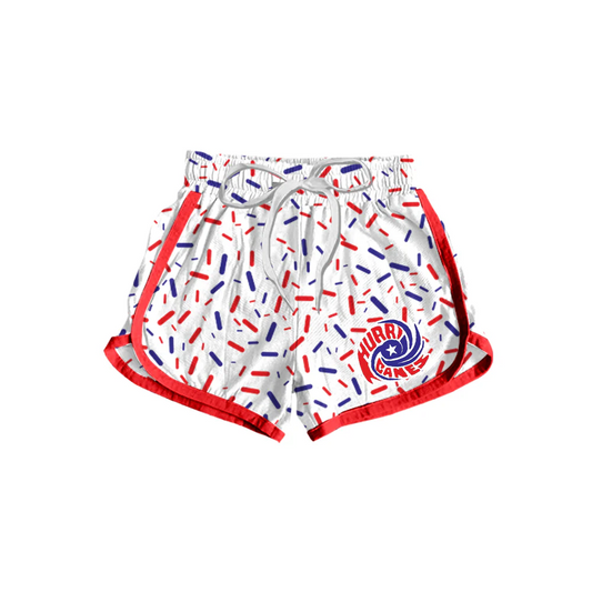 Deadline Feb 27 red blue sprinkle kids girls team shorts