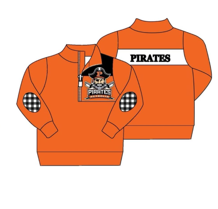 Deadline Feb 28 Orange plaid baby kids team pullover