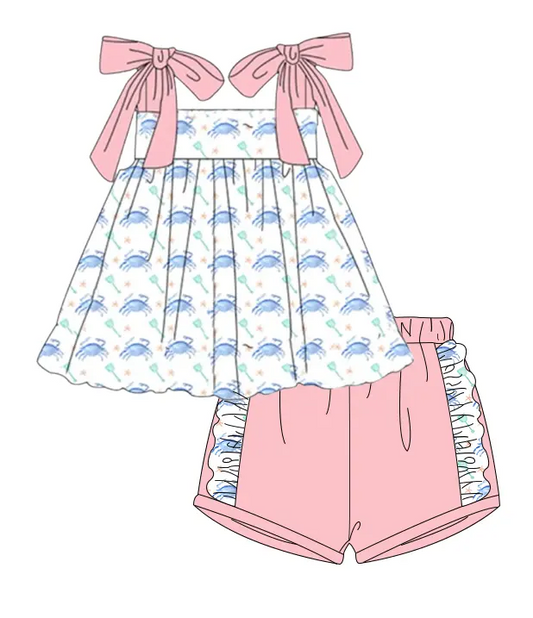 Deadline March 23 straps crab tunic shorts girls summer clothes