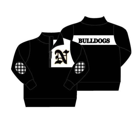 Deadline March 23 black plaid long sleeves kids team pullover