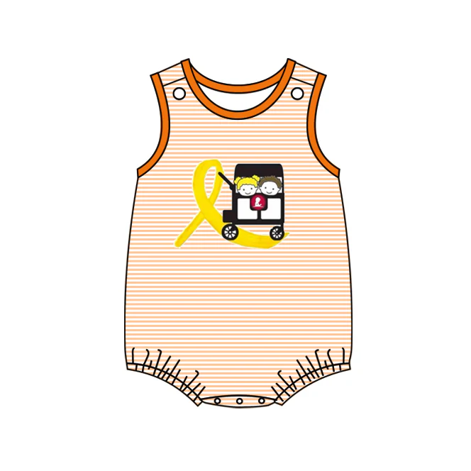 Deadline March 25 sleeveless yellow stripe baby boy romper