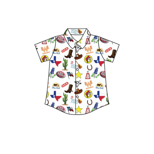 Deadline May 29 short sleeves cactus kids button down shirt