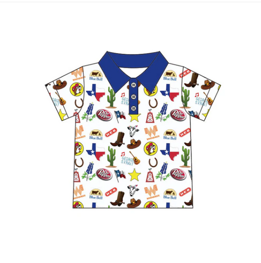 Deadline May 29 short sleeves cactus blue kids polo shirt