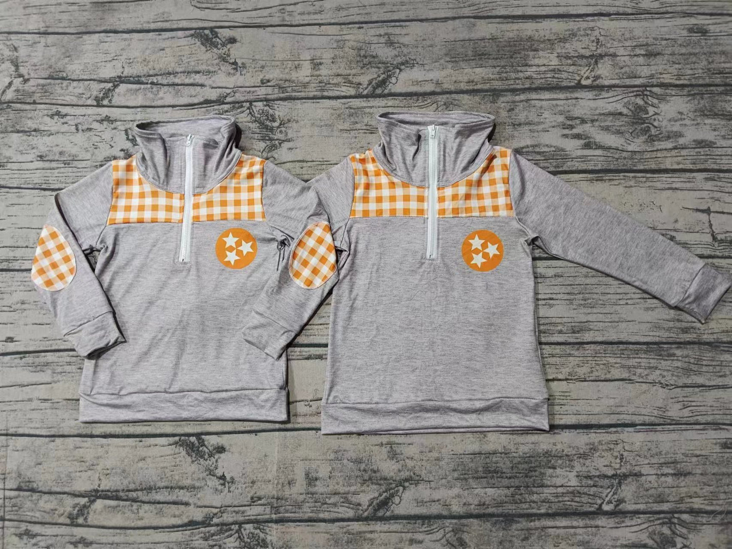 Deadline May 29 grey long sleeves plaid kids boys pullover
