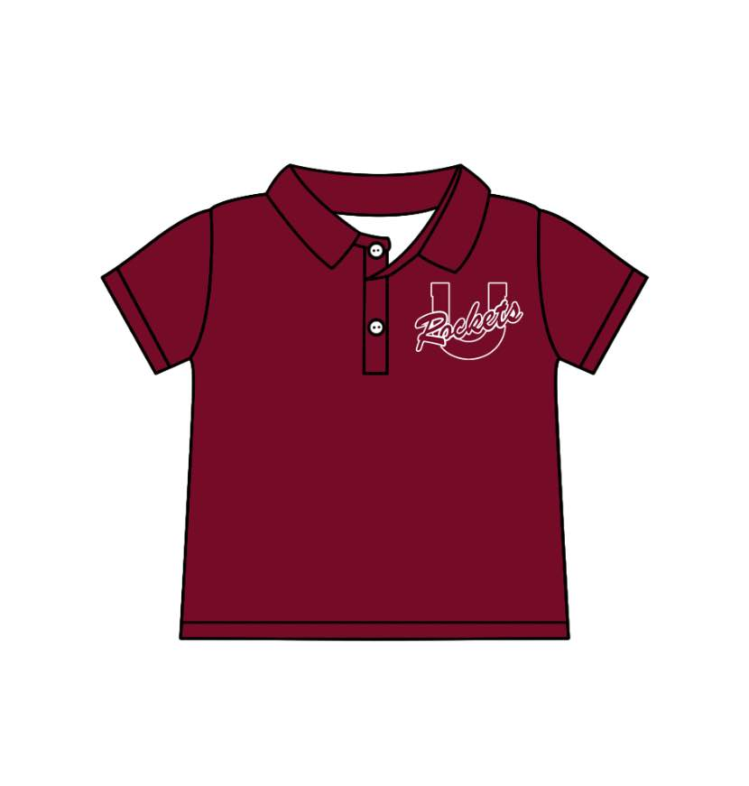 Deadline June 12 short sleeves rockets kids boys team polo shirt