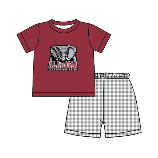 Deadline July 4 2025 Elephant A top plaid shorts boys team clothes