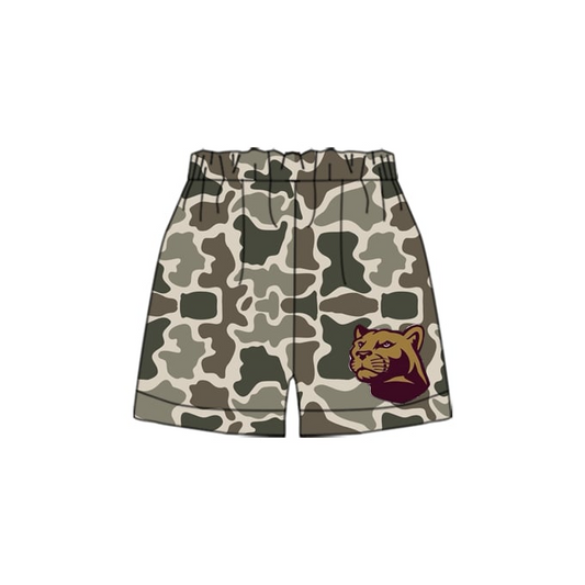Deadline July 5 2025 camo print kids boys summer team shorts