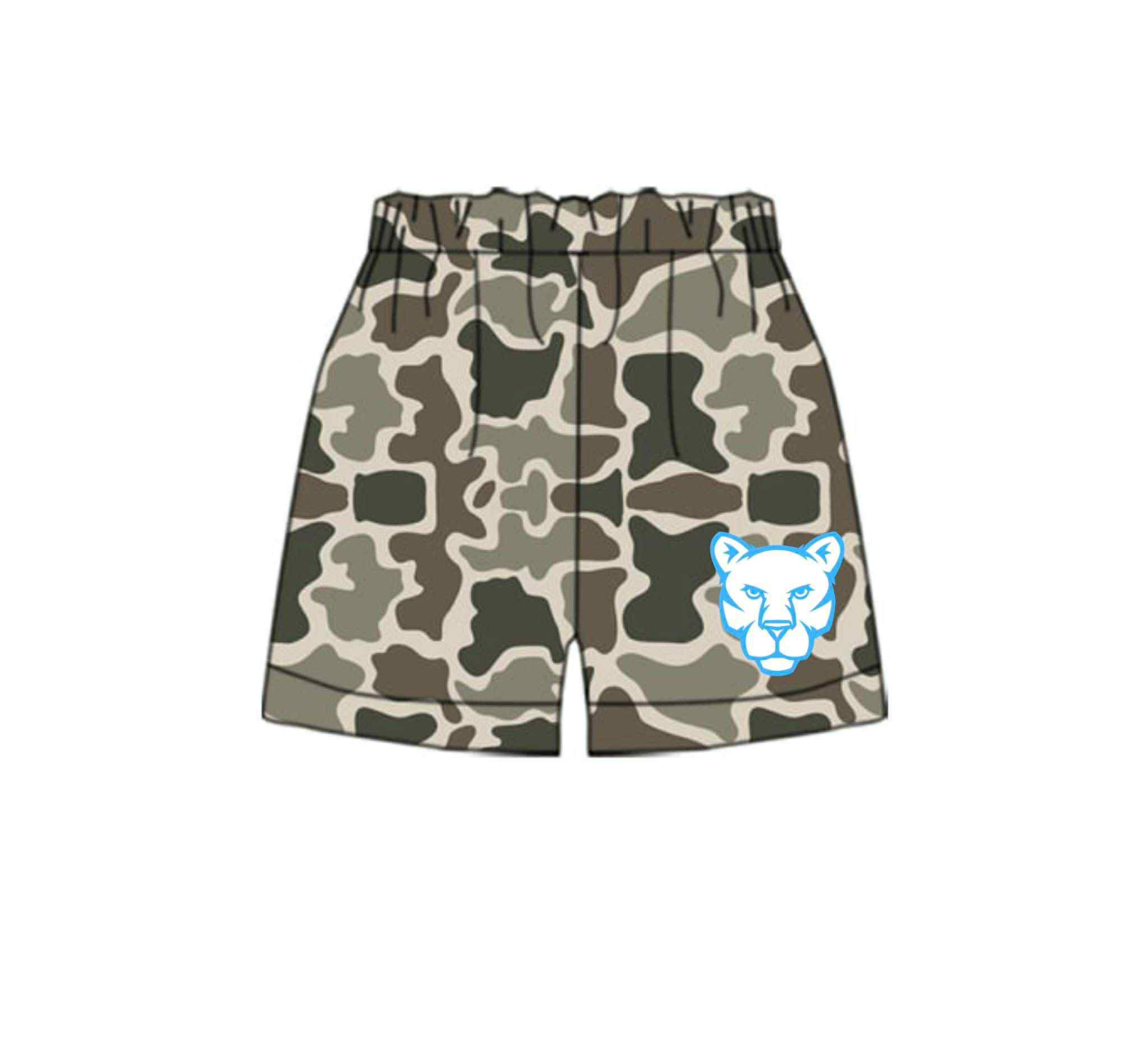 Deadline July 10 2025 camo printed kids boys summer team shorts