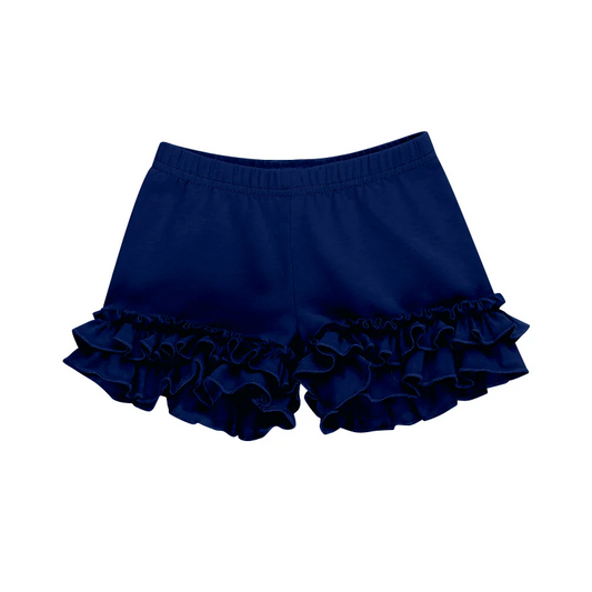Deadline July 10 2025 navy cotton kids girls summer ruffle shorts