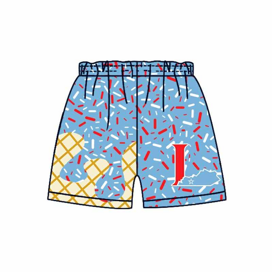 Deadline July 11 2025 light blue red ice cream sprinkle boys summer team shorts
