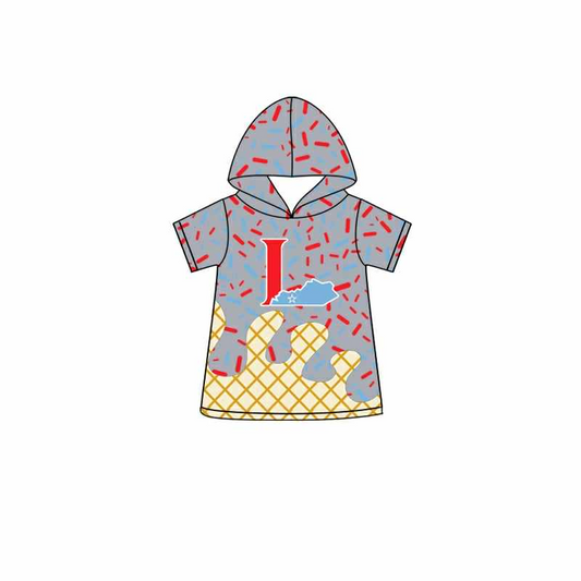 Deadline July 11 2025 short sleeves grey ice cream sprinkle kids team hoodie