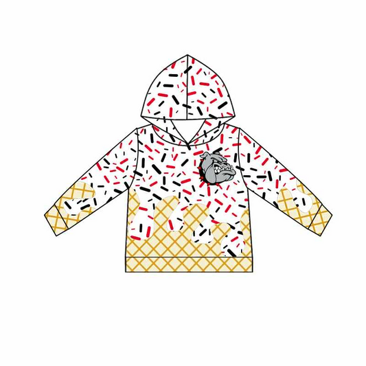 Deadline July 11 2025 long sleeves dog white ice cream sprinkle kids team hoodie