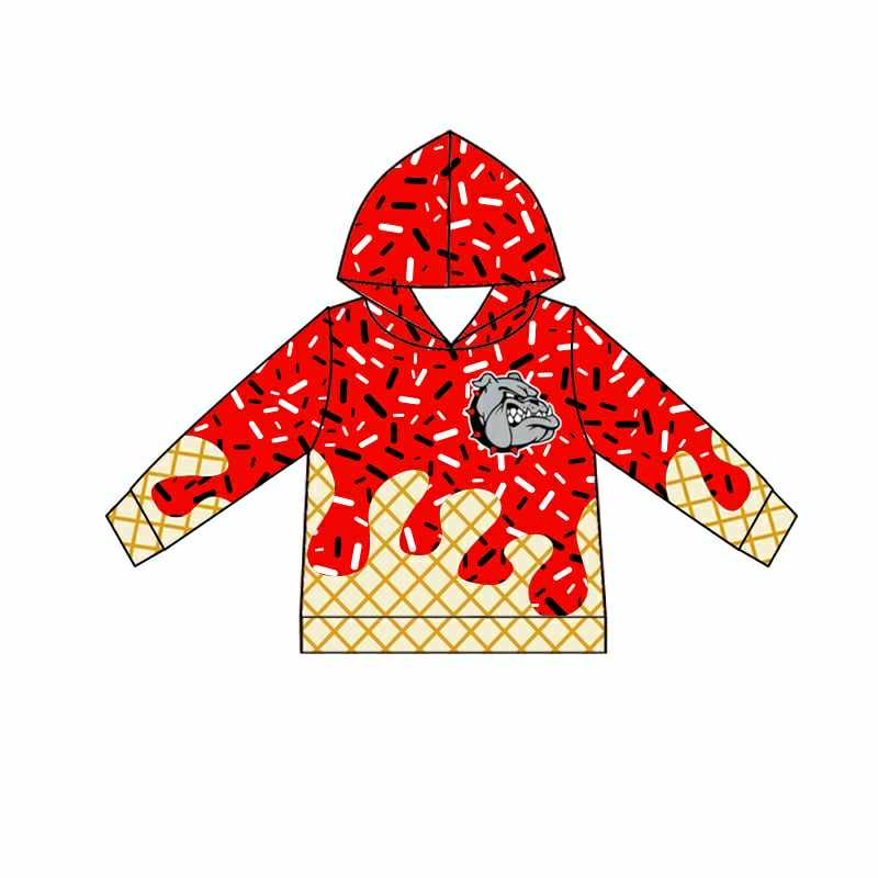 Deadline July 11 2025 long sleeves dog red ice cream sprinkle kids team hoodie