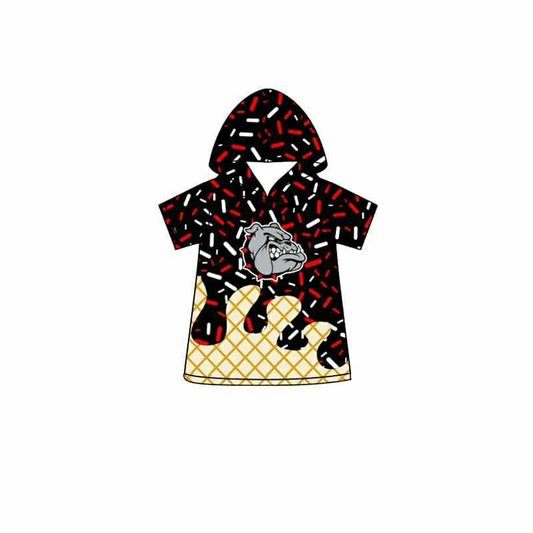 Deadline July 11 2025 short sleeves dog black ice cream sprinkle kids team hoodie