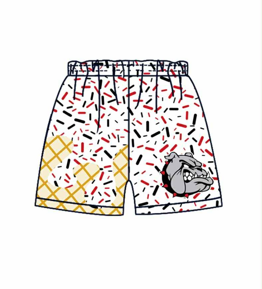 Deadline July 11 2025 dog white red ice cream sprinkle boys summer team shorts