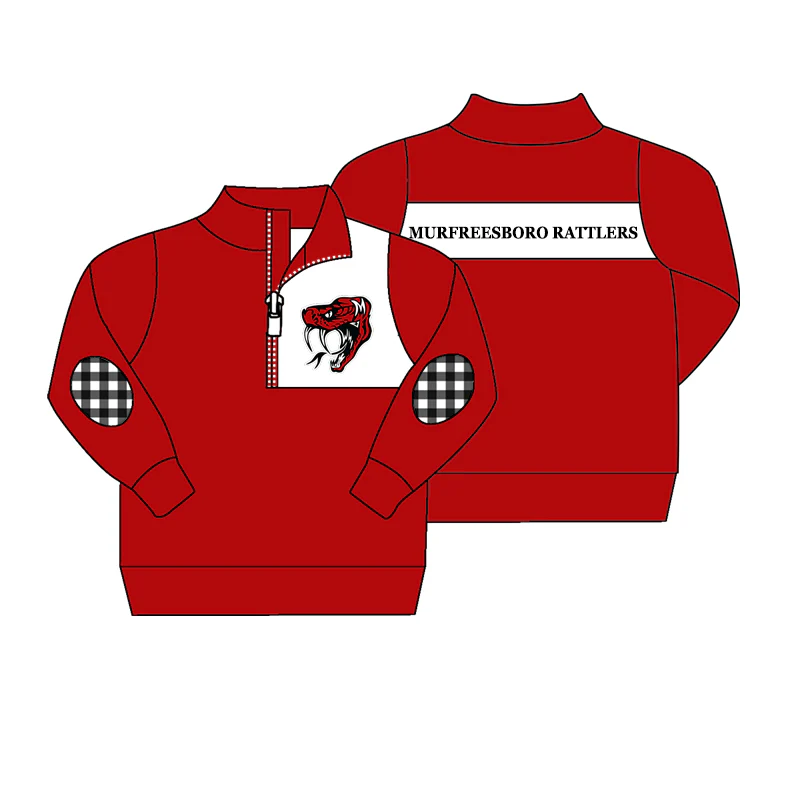 Deadline July 13 2025 red long sleeves plaid girls team pullover