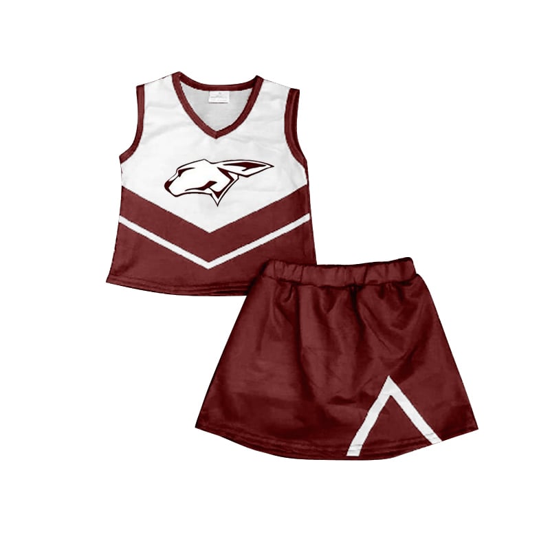 Deadline July 15 2025 sleeveless white maroon top skirt girls team clothes