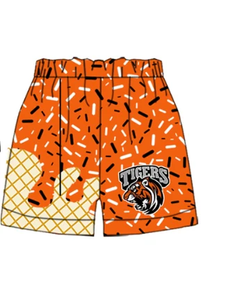 Deadline July 24 2025 tiger orange ice cream sprinkle boys summer team shorts