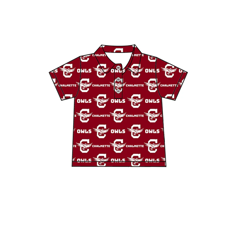 Deadline July 29 2025 short sleeves red owls boys team polo shirt