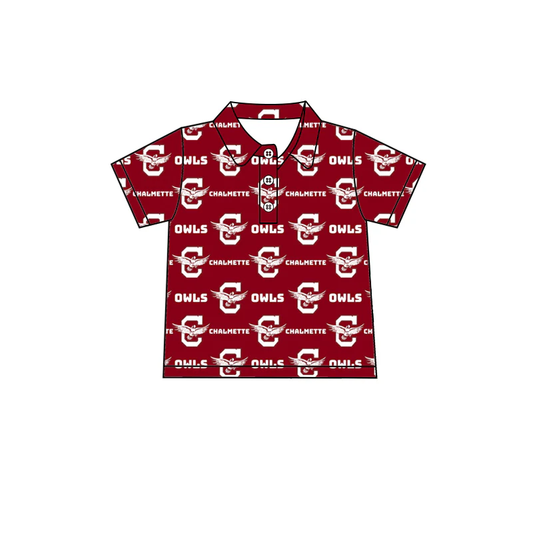 Deadline July 29 2025 short sleeves red owls boys team polo shirt