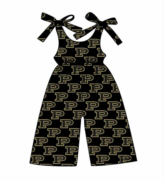 Deadline July 29 2025 black P straps girls team jumpsuit