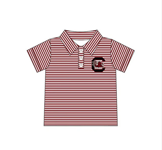 Deadline Aug 5 2025 short sleeves maroon stripe boys team polo shirt