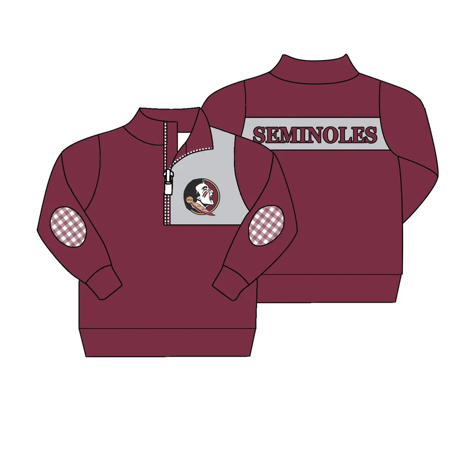 Deadline Aug 5 2025 Maroon F S U plaid kids boys team pullover