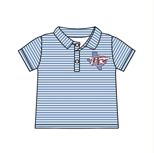 Deadline Aug 5 2025 short sleeves B C stripe boys team polo shirt