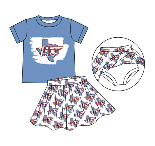 Deadline Aug 5 2025 B C bleached top skirt kids girls team clothes