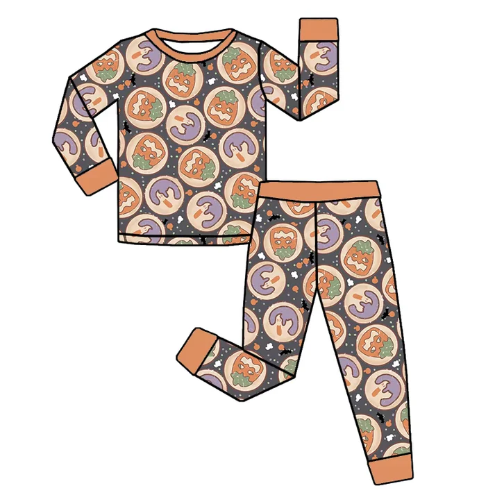 Deadline Aug 14 2025 long sleeves pumpkin kids Halloween pajamas