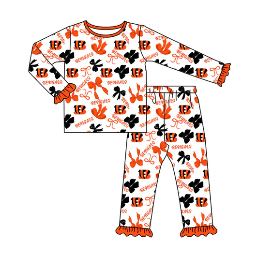 Deadline Aug 14 2025 Long sleeves B bows girls team pajamas