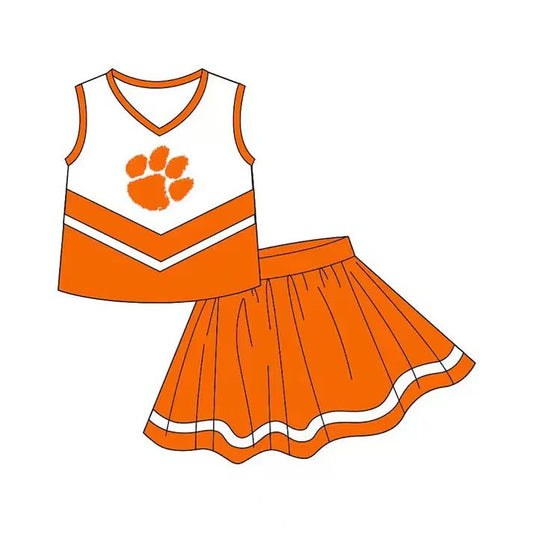 Deadline Sept 2 2025 sleeveless white orange top skirt girls team clothes