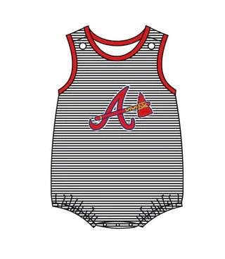 Deadline Sept 2 2025 stripe sleeveless brave baby boy team romper