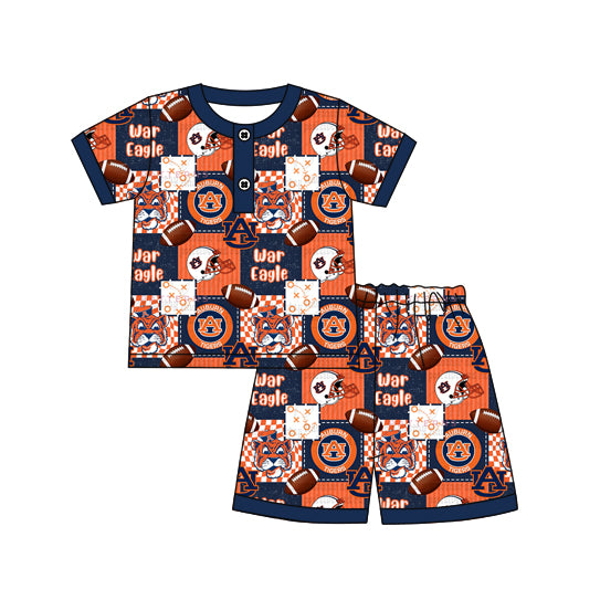 MOQ 5 pcs short sleeves A U top shorts kids boys outfits