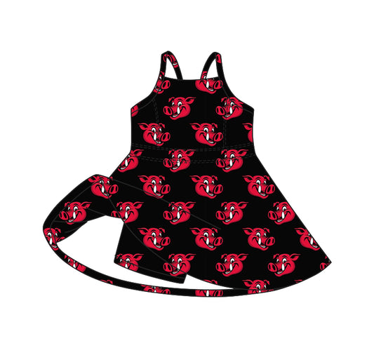 MOQ 5 pcs straps hogs kids girls team athletic dress