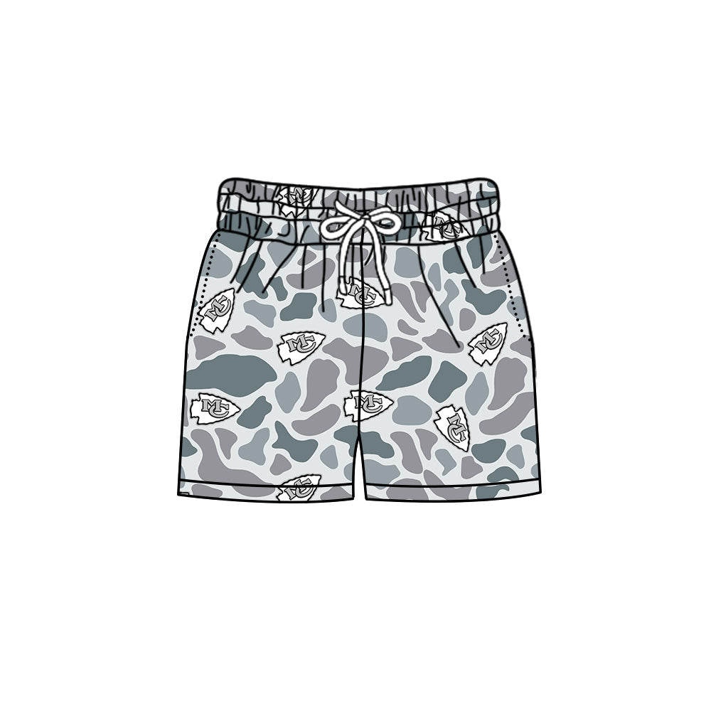 MOQ 5 pcs M C grey camo kids boys summer team shorts