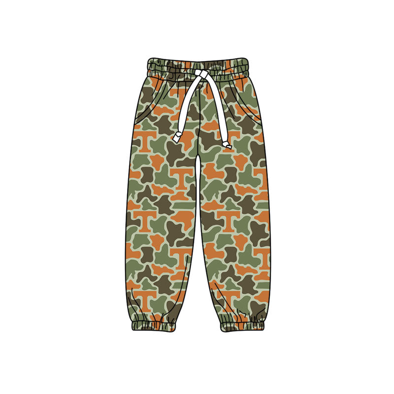 MOQ 5 pcs T orange camo kids boys team pants