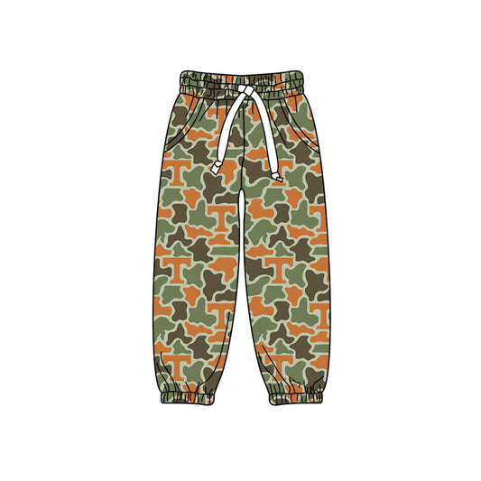 MOQ 5 pcs T orange camo kids boys team pants