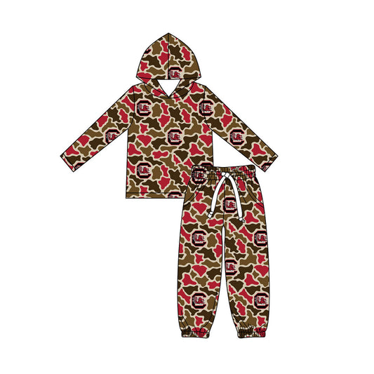 MOQ 5 pcs C camo hoodie pants kids boys team outfits