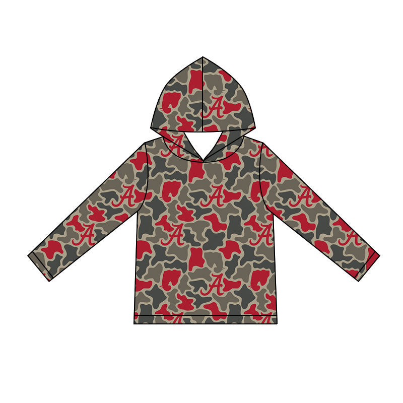 MOQ 5 pcs Long sleeves A camo kids boys team hoodie