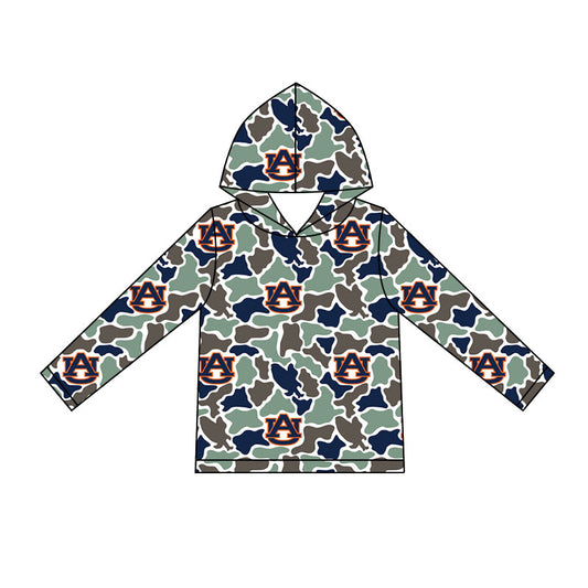 MOQ 5 pcs Long sleeves A U navy camo kids boys team hoodie