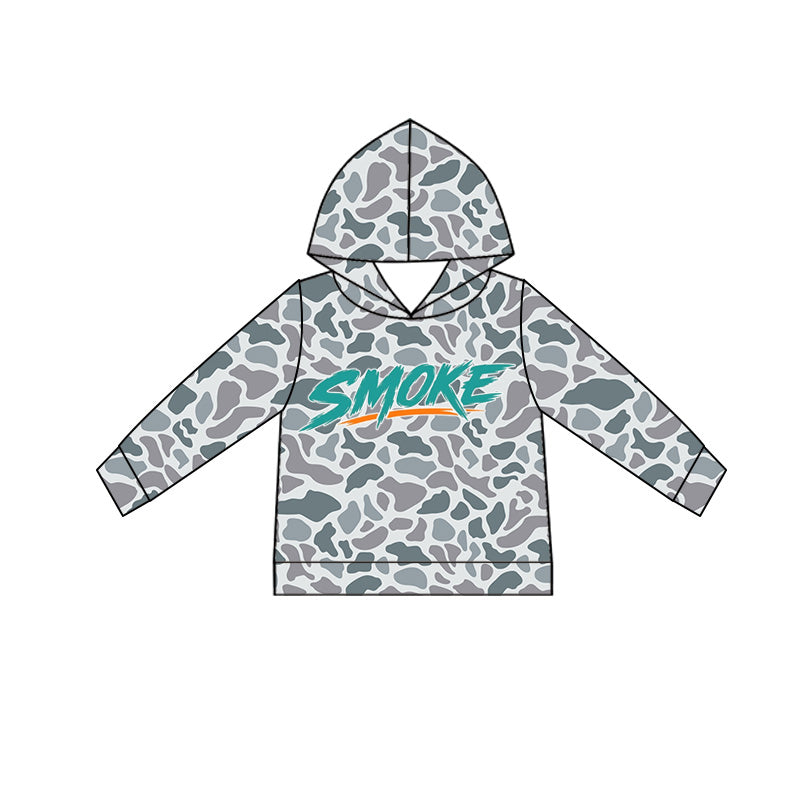 Long sleeves grey camo men team hoodie