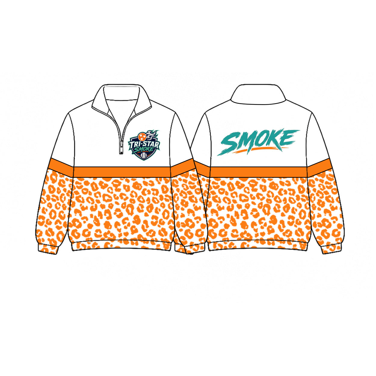 Long sleeves leopard baseball adult women zipper pullover