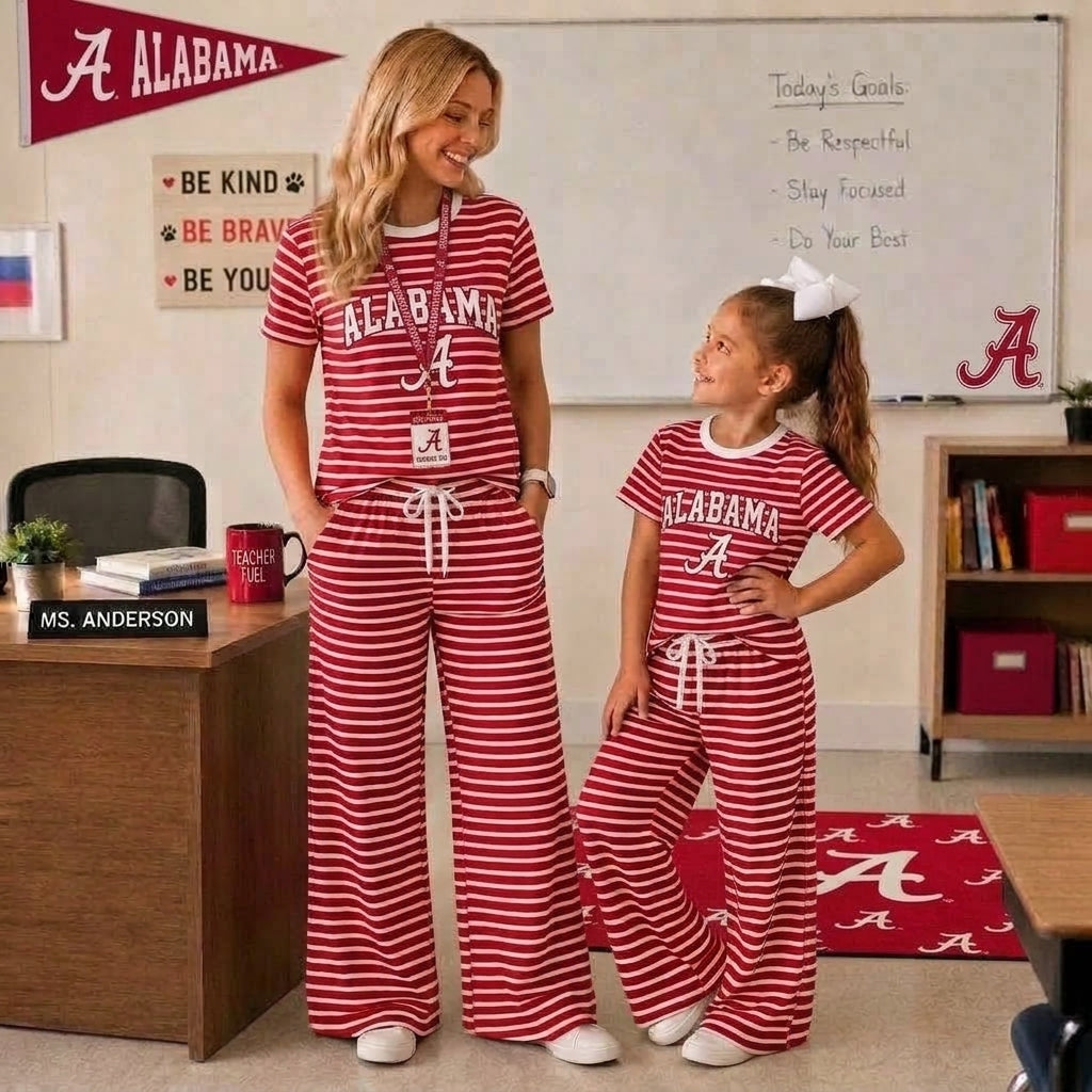 MOQ 8 short sleeves A stripe mommy and me team outfits