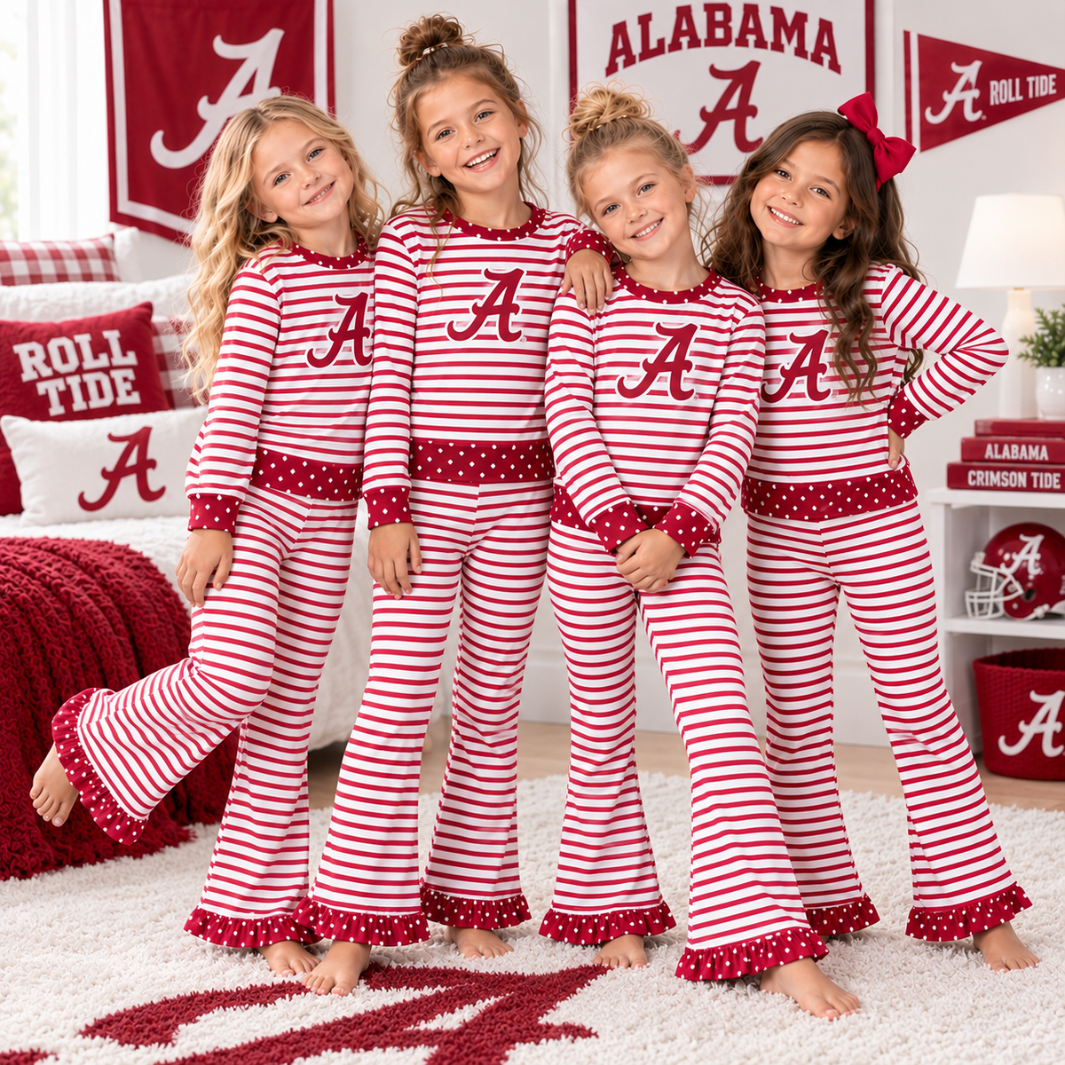 MOQ 8 Long sleeves A stripe girls team outfits