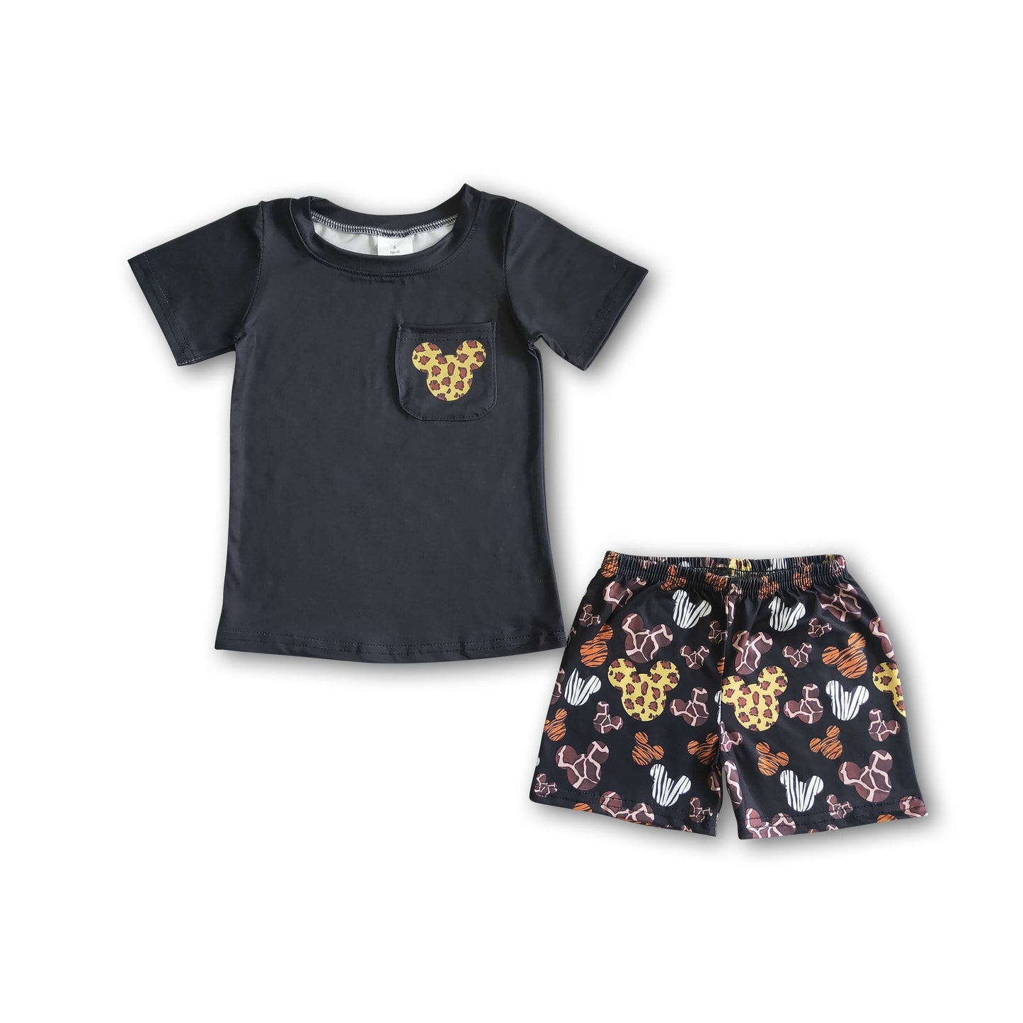 Animal print boy summer clothing set