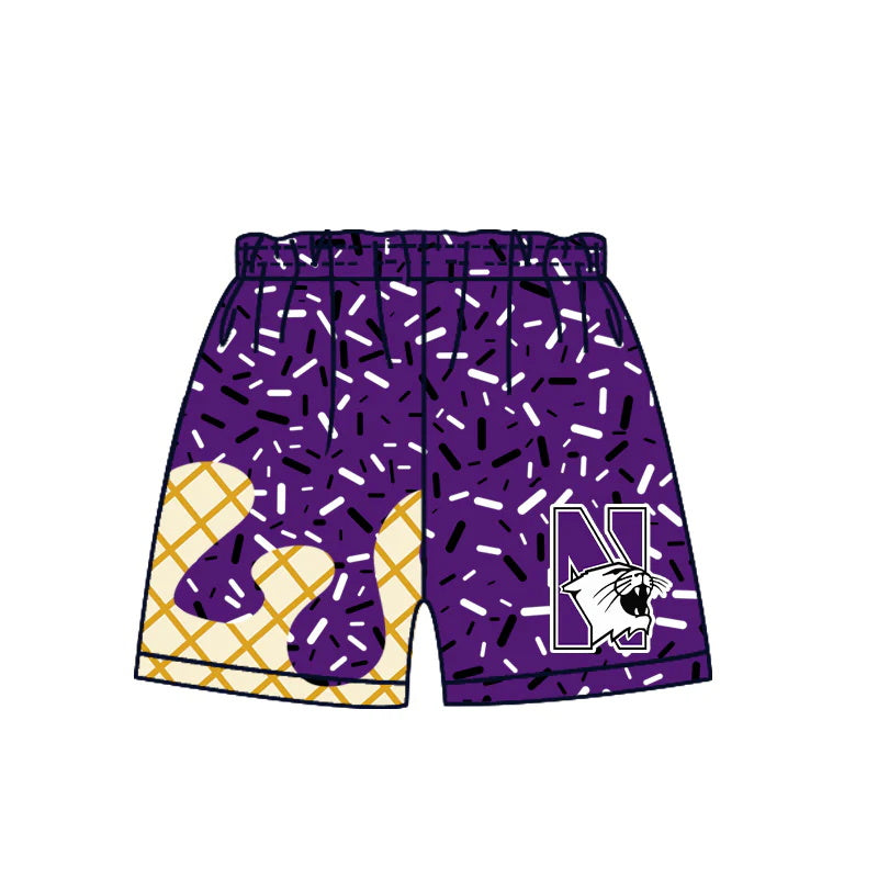 MOQ 3 pcs N purple ice cream sprinkle boys team shorts