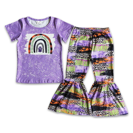 Ghost boo rainbow purple girls Halloween Clothing