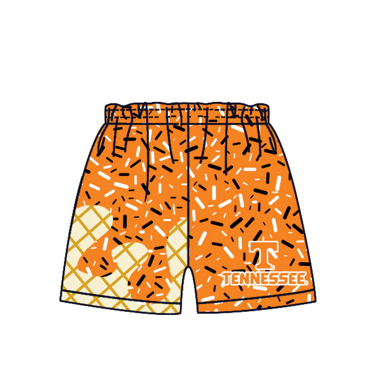 MOQ 3 pcs T yellow ice cream sprinkle boys team shorts